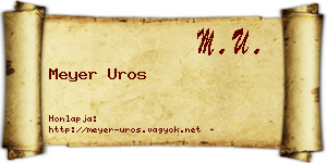 Meyer Uros névjegykártya